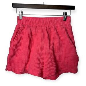 S’edge Women's Pink Cotton Textured Shorts